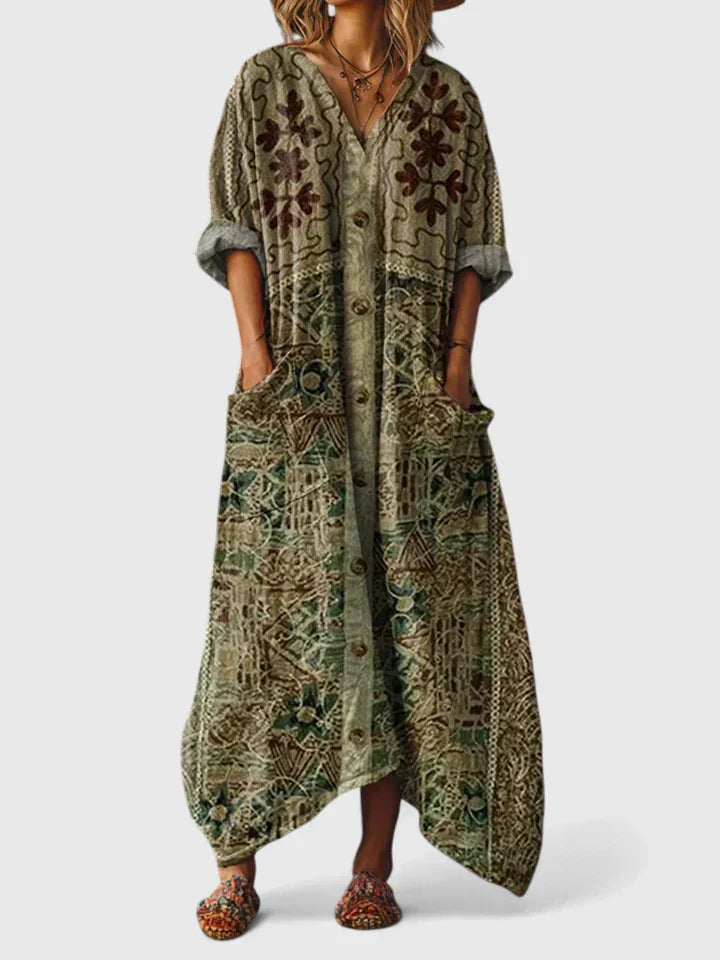 Solenna - Printed Bohemian Dress