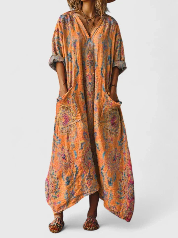 Solenna - Printed Bohemian Dress