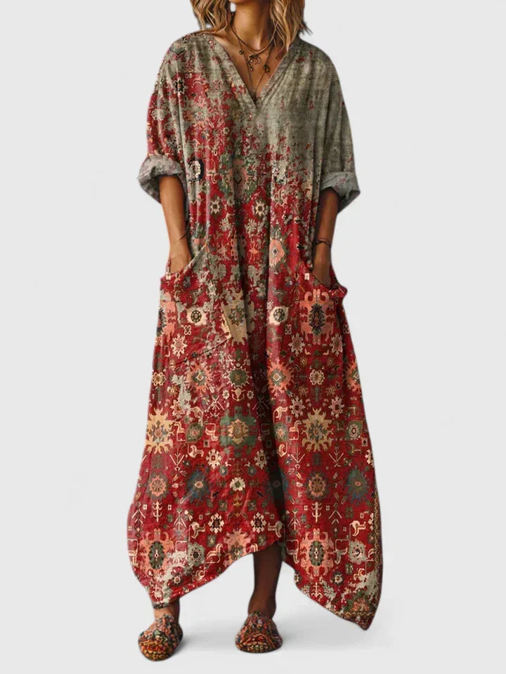 Solenna - Printed Bohemian Dress